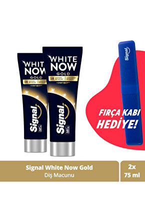 White Now Gold Beyazlatıcı Işıltı Diş Macunu 75ml X2 Fırça Kabı Hediye