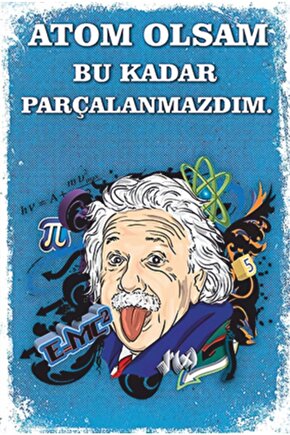Atom Olsam Einstein Retro Ahşap Poster
