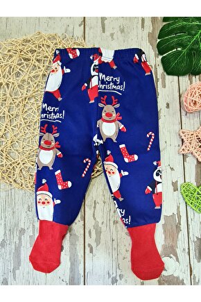 Noel Baba Bebekl Çoraplı Pantolon - Yılbaşı Bebek Kostüm- Yeni Yıl Bebek Pantolon