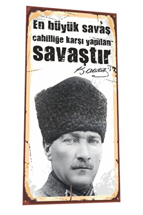 Mustafa Kemal Atatürk Sözleri Mini Retro Ahşap Poster-6