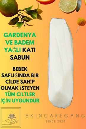 Gardenya ve Badem Yağlı Nemlendirici Doğal Katı El Sabunu Vücut Yıkama Cilt Bakımı (Simone)