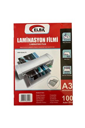 Laminasyon Filmi A3 100 Mikron 100 Lü 303 X 426 Mm Laminasyon Filmi