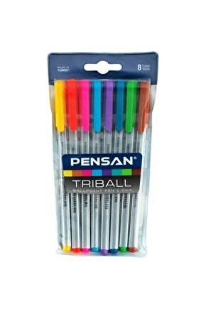 Triball Tükenmez Kalem Renkli 8li Set Tk.k