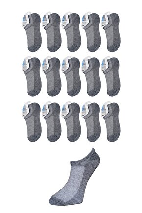 Erkek Gri Görünmez Çorap 15 Çift
