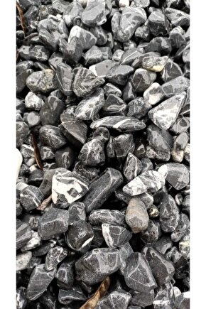 Black Stone - Kırçıllı Siyah 20 Kg 2-4cm Doğal Dekoratif Peyzaj Süs Taşı