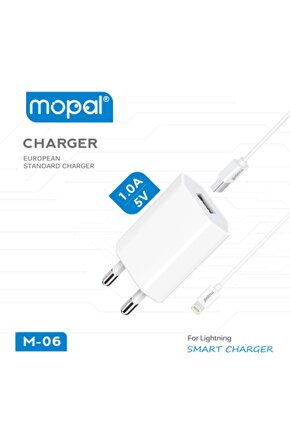 Mopal Iphone Şarj Başlığı Ve Lightning Data Kablosu 5v 1a Şarj Aleti M06