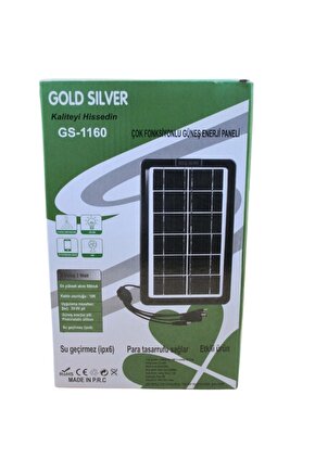 Gold Silver Gs-1160 Çok Fonksiyonlu Güneş Enerji Paneli - Şarj Cihazı