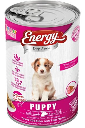 Energy® Kuzu Etli Yavru Islak Köpek Maması 400 gr 12 Konserve