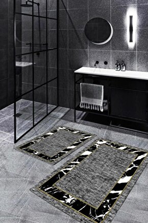 Şölen Halı Banyo Paspası 2  Li Klozet Takımı 
