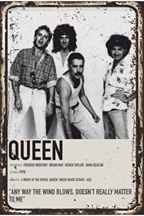 Queen 1970 Albüm Retro Ahşap Poster
