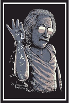 Einstein Nusret Tuz Atması Retro Ahşap Poster