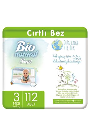 Bio Natural Bebek Bezi 3 Numara Midi 112 Adet