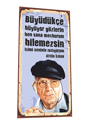 Attila Ilhan Mini Retro Ahşap Poster