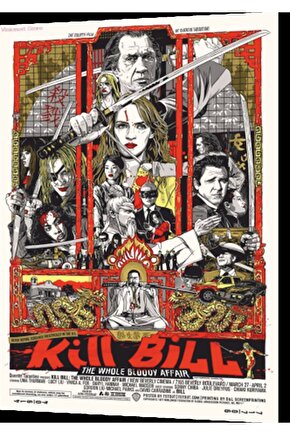 Kill Bill Sinema Afişi Retro Ahşap Poster