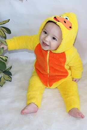 Welsoft Peluş Unisex Fermuarlı Kışlık Bebek Uyku Tulumu Bebek Tulumu Çocuk Tulumu Çocuk Kostümü