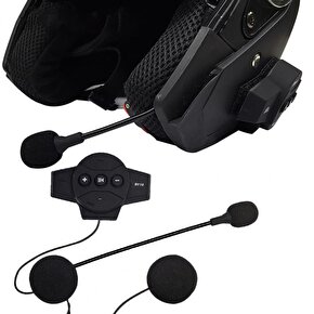 BT10 Bluetooth 5.0 Mini motorsiklet interkom mikrofonlu kulaklık kask Bluetooth kulaklık