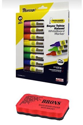 Whiteboard Marker Doldurulabilir Beyaz Tahta Kalemi Seti 10 Renk