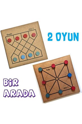 Hamle Ve Trio - 2 Oyun Birarada - Akıl Zeka Mantık Matematik Eğitici Eğlenceli Gelişim Oyunu
