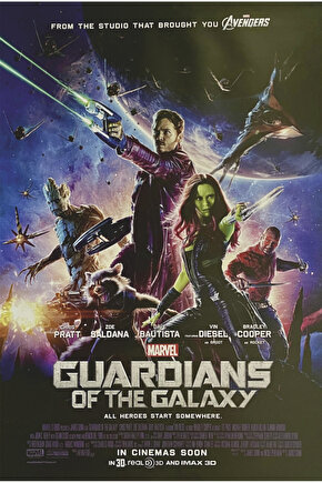 guardians of galaxy marvel avengers film afişi retro ahşap poster
