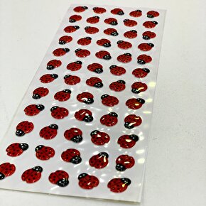 Uğur Böceği Yapışkanlı Sticker Süsleme 60 ADET