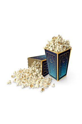 RAMAZAN TEMALI GECE MAVİSİ Karton Popcorn Mısır Cips Kutusu