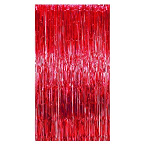 Metalize Arka Fon Perde Kırmızı Renk 90 cm * 200 cm ( İki Tarafı renklidir )