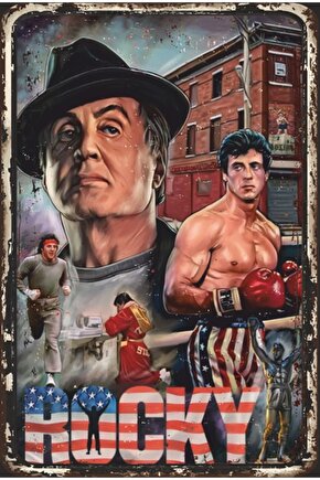Rocky Sinema Retro Ahşap Poster