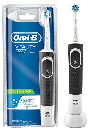 Afet Özel D100 Şarj Edilebilir Diş Fırçası Cross Action Siyah