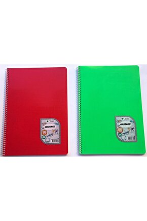 Colormaxi 96 Yp. 2li Kareli Spiralli Defter (Siyah-mavi-sarı-kırmızı-mor-yeşil-pembe)