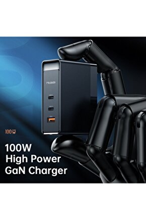 Mcdodo Ch-8101 100w Gan 1usb-2xtype-c Girişli Üniversal Duvar Adaptörü-siyah