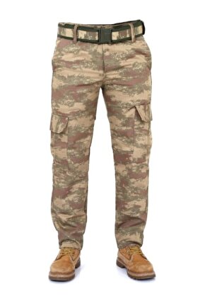 Kargo Cepli Kamuflaj Desenli Kara Kuvvetleri Askeri Pantolon