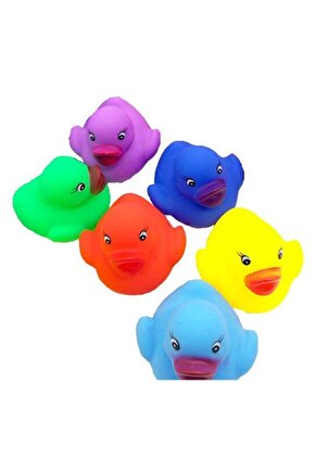 Neşeli Banyo Oyuncakları 6lı Renkli Ördek