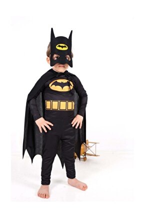 Batman Çocuk Kostümü - Maskeli Pelerinli Batman Kostümü 6-7 Yaş