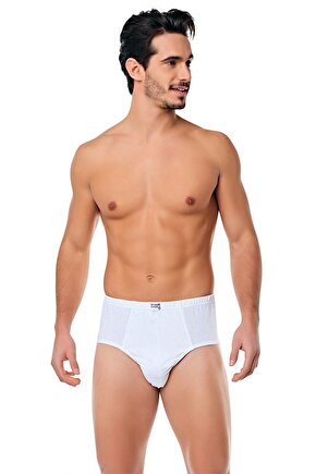 Erkek Külot Slip 12 Adet Beyaz