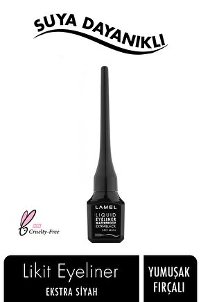 Lamel Ekstra Siyah Likit Eyeliner  Yumuşak Fırça No 101