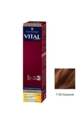 Tüp Saç Boyası 7.55 Karamel + Oksidan Sıvı 50 Ml