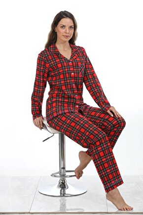 Pamuklu Kadın Pijama Takımı 98264 Renkli