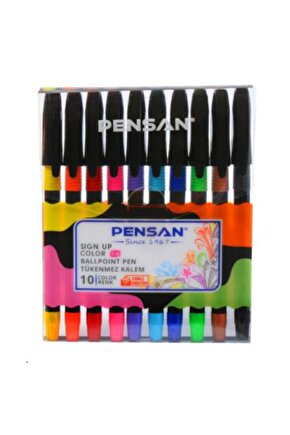Sign Pen Color 1.0mm Tükenmez Kalem 10lu Set