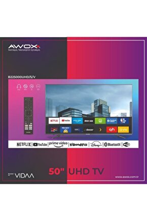 B225000 50 127 Ekran Uydu Alıcılı 4k Ultra Hd Vidaa Smart Led Tv (çerçevesiz)