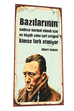 Albert Camus Mini Retro Ahşap Poster