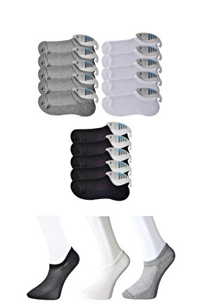 1. Kalite Unisex Siyah Gri Ve Beyaz Görünmez Çorap 15 Çift