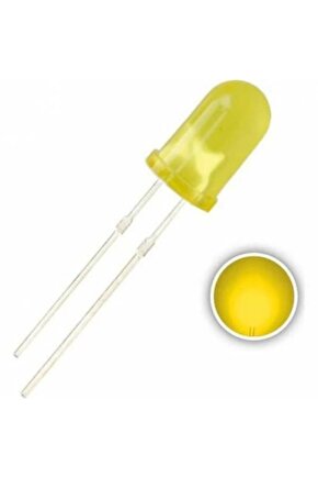 10 Adet - 5mm Diffused Led - Sarı (yellow) - Arduino, Deney