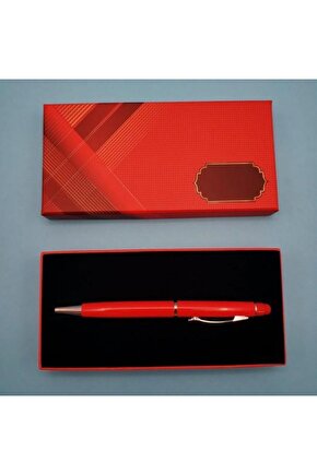 Kırmızı Tükenmez Kalem Touchpen Dekoratif Hediyelik