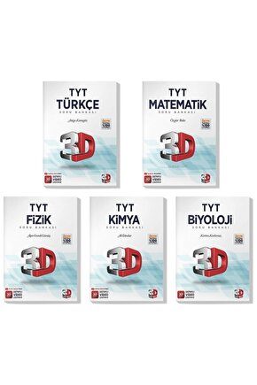 3d 2023 Tyt Türkçe Matematik Fizik Kimya Biyoloji Soru Bankası Seti (5 Kitap)