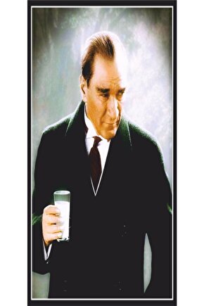 Atatürk Rakı Içerken Mini Retro Ahşap Poster