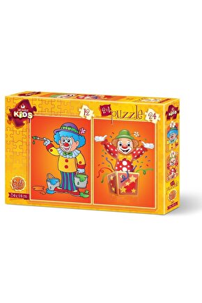 Art Çocuk Puzzle Palyaço 12 + 24 Parça 4487 - Puzzle Seti - Yapboz - Yap-boz Puzzle
