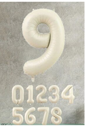 Deniz kumu Krem 9 yaş 34 inç folyo balon ( 76-80 cm )