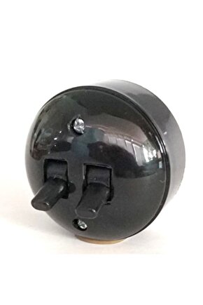 Sıva Üstü Klasik Ikili Komütatör Anahtar, Siyah Renk Eski Model Ikili Anahtar Priz