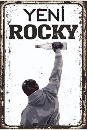 Yeni Rocky Retro Ahşap Poster