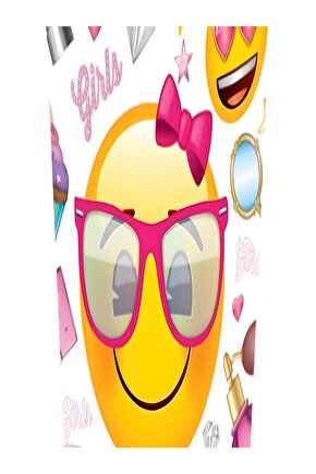 Emoji Tema Peçete 20li Emoji Kız Pembe Doğum Günü Temalı Parti Malzemeleri